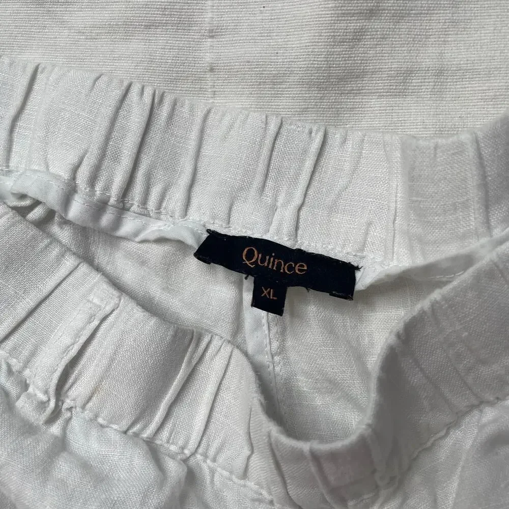 Quince European Linen Pants White Size XL Women's
